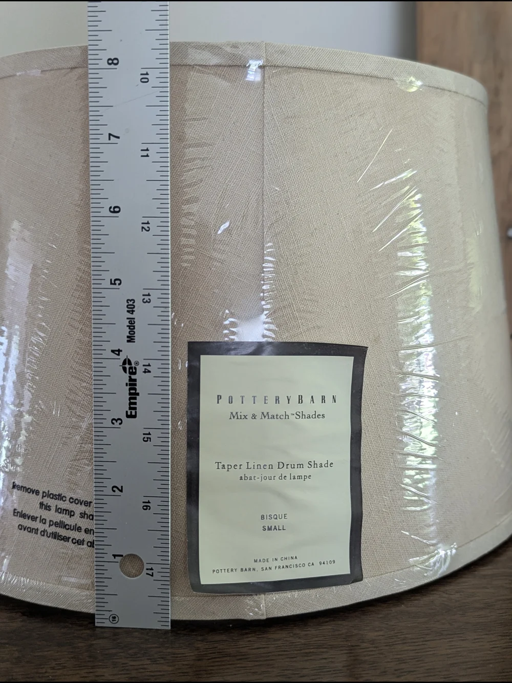 Pottery Barn Bisque Small Drum Lamp Shade
